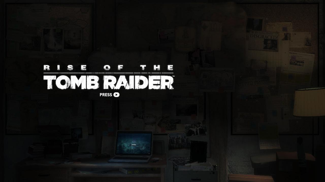 Tomb Raider title screen for Xbox 360